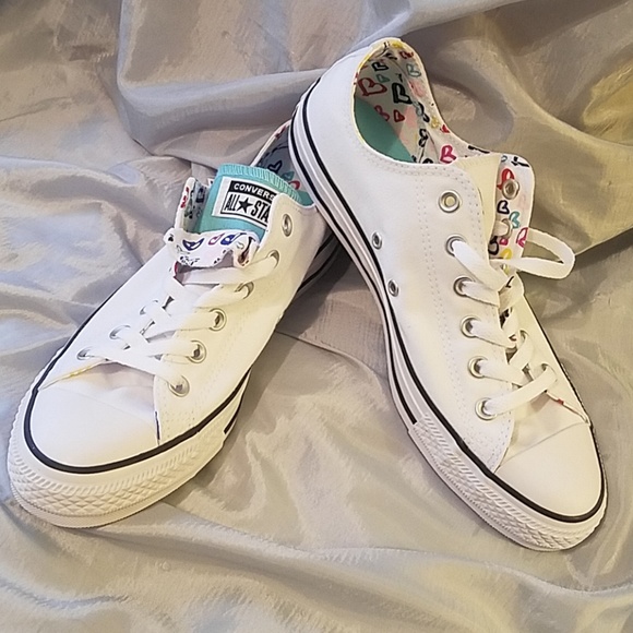 Converse all star white with heart detail NWoT - Picture 1 of 6